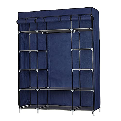 Armario Nizer Estantería de almacenamiento de ropa con cubierta de tela no tejida de 170 cm de alto, estantería para armario para ahorrar espacio y ordenar ordenadamente ordenado, 133 x 46 cm