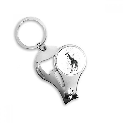 Porte-clé girafe mexicaine avec coupe-ongles et décapsuleur acier