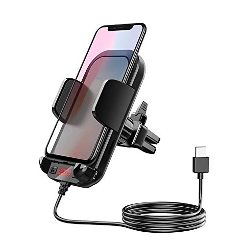 Bluetooth FM Transmitter for Car - Car Mount for Phone Car, BT5.0 MP3 Player FM Radio Transmitter Support Music Play Handfree Call Quick Release Button