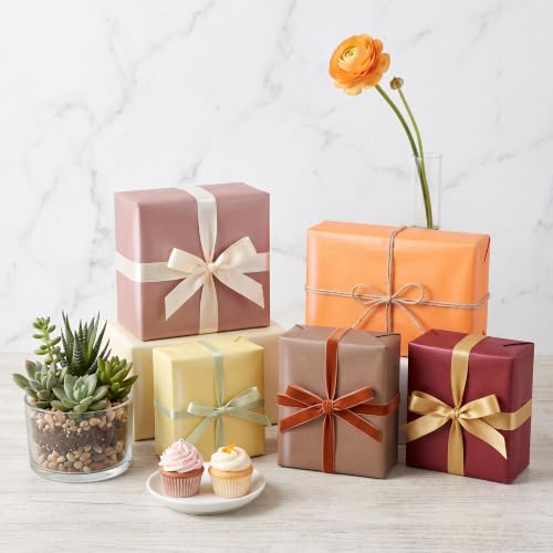 Image of BEISHIDA 90 Sheets Brown Orange Series Tissue Paper Bulk for Gift Wrapping