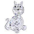 H&D HYALINE & DORA Crystal Collectible Standing Cat Figurine Miniature Glass Trinket Collectible