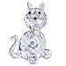 H&D HYALINE & DORA Crystal Collectible Standing Cat Figurine Miniature Glass Christmas Collectible
