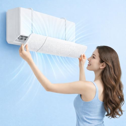 Image of Adjustable AC Air Deflector, Air-Conditioning Windshield, 56-92cm Length Retractable, Anti-Condensation Scientific Spacing, Adjustable Design, Air Diverter for Bedroom Office (AC Air Diverter)