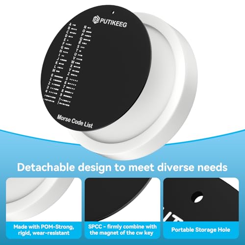 Image of PUTIKEEG Morse Code Round Table Key morse code List Learning Shortwave Radio (White)