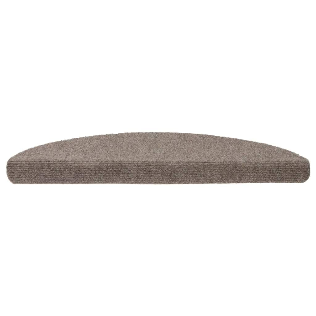 Selbstklebende Stufenmatten 20 Stück 56x17x3 cm Beige Halbrund Treppenschutz Treppenauflage Treppenteppich rutschfest langlebig für Flur Eingangsbereich Hausflur Treppenhaus