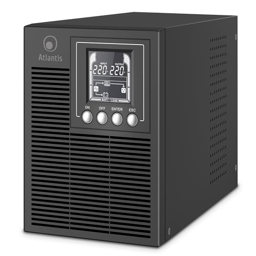 Atlantis A03-OP1002 Onduleur (UPS) Online Double Conversion et Pure sinusoïde avec Une Puissance de...