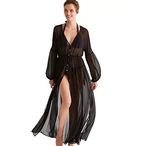 Lazzon Parei Copricostume Mare Donna Chiffon Cardigan da Spiaggia Sexy Bikini Cover up
