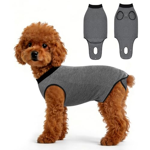 AUYAO - AUYAO Combinaison de convalescence pour chien, combinaison chirurgicale anti-léchage pour chien, chiot, protection des plaies abdominales, castration masculine, chemise post-opératoire, alternative au