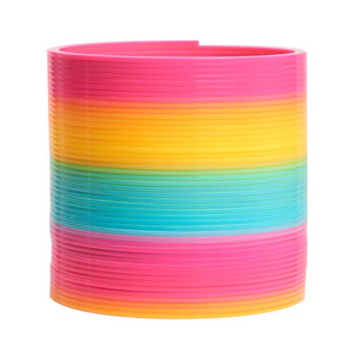 slinky the original walking spring toy 5-inch diameter plastic rainbow giant slinky fidget toy kids toys for ages 5 up by just play