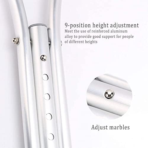 Canes Adult Crutches, Push Button Adjustable Crutches, Aluminum Crutches with Pads, Tips, and Handgrips Accessories, Available Sizes S M L, Gray,1 Units,L