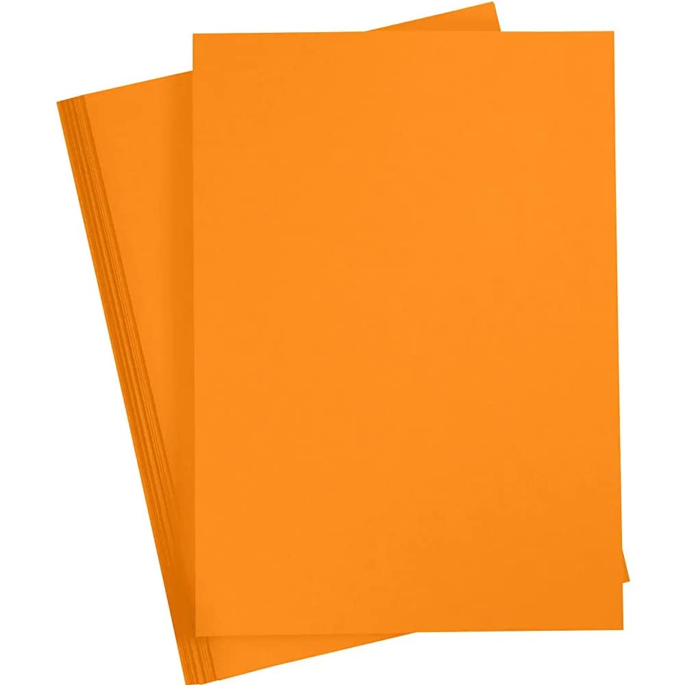 20 Orange A4 180gsm Card Sheets for Crafts