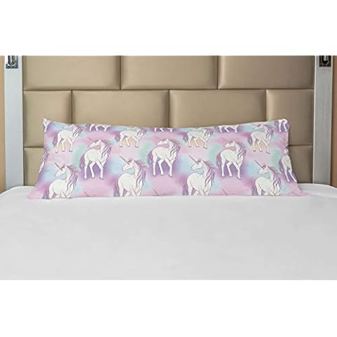Ambesonne Pastel Unicorn Body Pillow Cover Cover