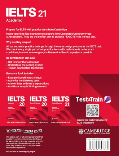 Image of IELTS 21 Academic Authentic Practice Tests with Answers | Academic Module, Official Cambridge, Exam Preparation, Answer Key Included