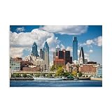 Philadelphia Skyline-Poster, Leinwand-Wanddekoration, 