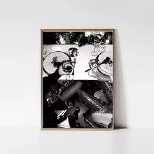 Sexy Wall Art Pictures Toile Monochrome Femme au Verre de Vin Style Rétro Frameless 60x80cm