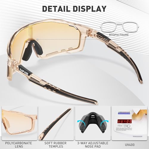 Image of KAPVOE Cycling Sunglasses for Men and Women K76 | TR90 frame for cycling.
