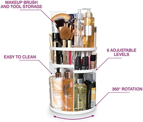 Rio Makeup , Cosmetic & Brush 360° Rotating Carousel Organiser