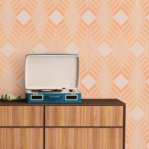 A.S. Création Papel pintado retro de los años 70, diseño de diamantes, color naranja y beige, 8,50 m x 0,53 m, para pegar la pared