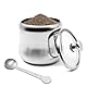 300ml Zuckerdose 304 Edelstahl Gewürzdose Haus Gewürzdose Metall Dose Küche Zuckerbehälter mit Deckel und Löffel für Gewürze, Zucker, Kaffee, Tee, Pfeffer