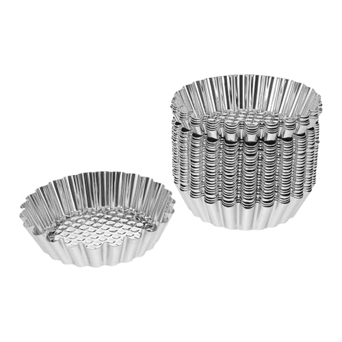 Cabilock 30 Piezas Moldes para Tartas Mini Moldes de Acero Inoxidable con Borde Festoneado Antiadherente para Hornear Cupcakes Muffins y Quiches para Pasteles y Postres