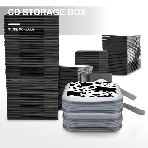 Étui à CD rigide compact imprimé vache noir et blanc style original - 6