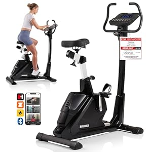 HAMMER Ergometer Varon XTR II, Fitnessbike, Heimtrainer für Zuhause mit tiefem Einstieg, XL-Display, 16 Trainingsprogramme, Bluetooth Anbindung, kompatibel mit Kinomap & Zwift