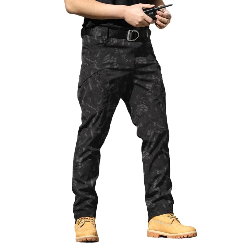 Canadaify Tactical Waterproof Pants Durable Ripstop, Waterproof Hiking Overalls, Lightweight, Multi-Pocket, Beltless