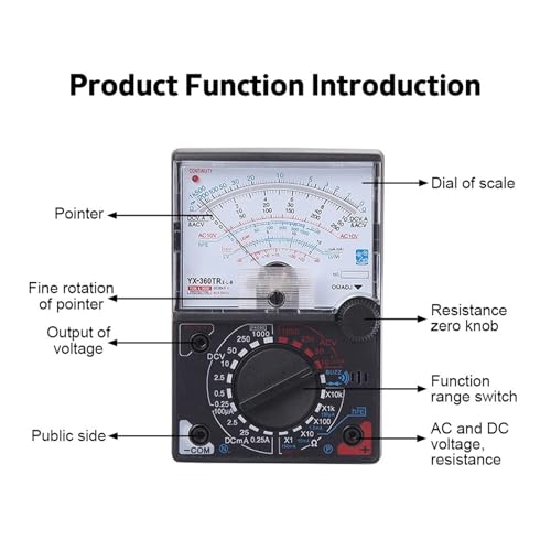 Multimètre analogique électrique portable avec voltmètre ampèremètre intégré - 2