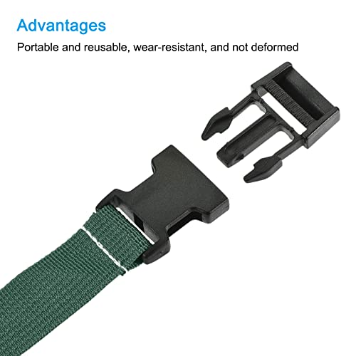 Image of MECCANIXITY Utility Strap with Buckle 1x40 Inch Polyester Quick Release Adjustable Belt for Travel Outdoor Bag Luggage Packing (Light Green)