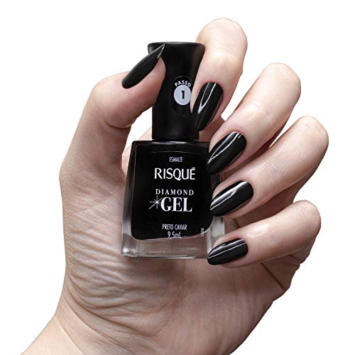 Risqué Esmalte Diamond Gel, Preto Caviar Cremoso - 9,5 Ml