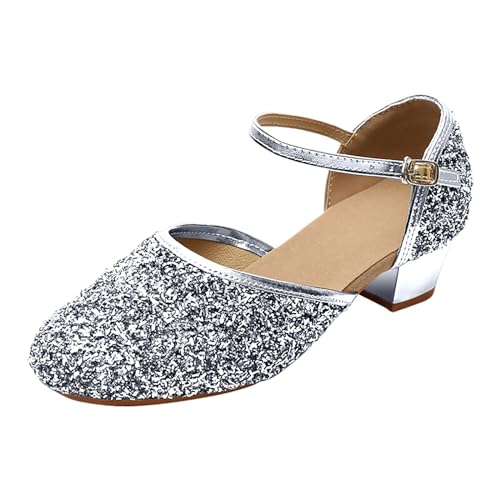 IWIHMIV Girls Dress Shoes Mary Jane Shoes for Girls Low Heel Princess Hook and Loop Dress Shoes Party Wedding for Little