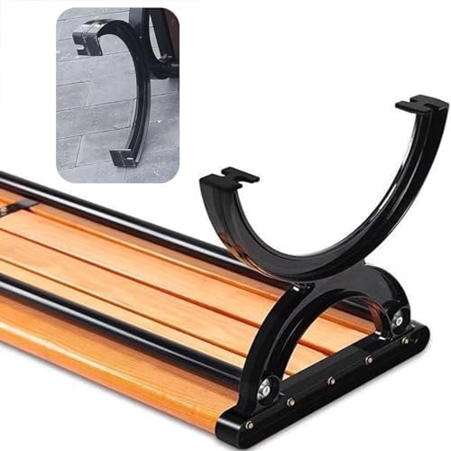 Backless Outdoor Garden Bench, Weatherproof Wooden Slats with Cast Iron Legs, Stable Design for Patio Seating, Thickened Beams, 150x41x38cm, Perfect for Outdoor Spaces