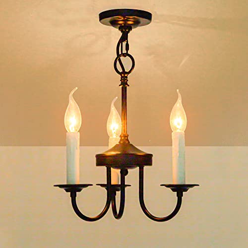 Psyverii INC20220004 3 Lights Farmhouse Candle Style Chandelier, Rustic Ceiling Pendant Light Fixture cover