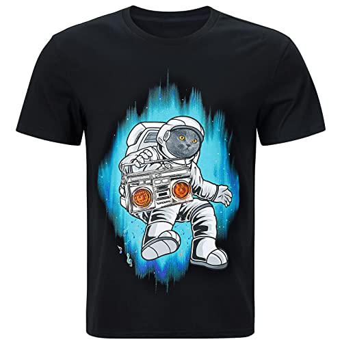 Rave on Friday Camiseta para Hombre, Camisetas de Verano con Estampado 3D T Shirt Gráficas Personalizadas Informales Camisetas de Algodón de Manga Corta con Cuello Redondo M Cover