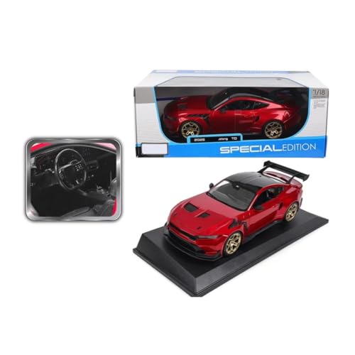 Modelo de coche de colección 1:18 HTLNUZD rojo miniatura 6