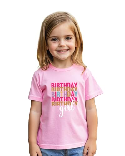 Birthday Girl Shirt Girls Birthday Gift for 2nd 3rd 4th 5th 6th 7th 8th Toddler Clothes Short Sleeve Cotton T-Shirt