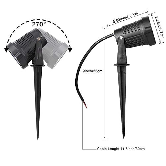 SUNRIVER Low Voltage Landscape Lights Led Landscape Lighting 6W Outdoor Landscape Lights 12V 24V Waterproof Landscape Spotlights for Yard, Lawn, Garden(6 Pack Warm White)