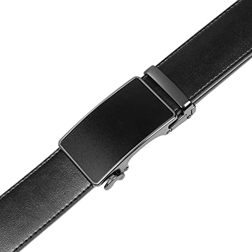 Image of Founders & C Men's Ratchet Belt 1 3 /8 inch,Leather Dress Belt Adjustable with Click Sliding Buckle Trim to Exact Fit