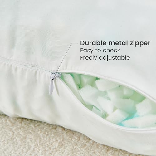SimpleOpulence-Square-18×18-Pillow-Inserts-Set-of-2-Shredded-Foam-Cooling-Throw-Pillow-Inserts-for-Decorative-Cushion-Bed-Couch-Sofa-White SimpleOpulence Square 18×18 Pillow Inserts Set of 2 Shredded Foam Cooling Throw Pillow Inserts for Decorative Cushion Bed Couch Sofa White
