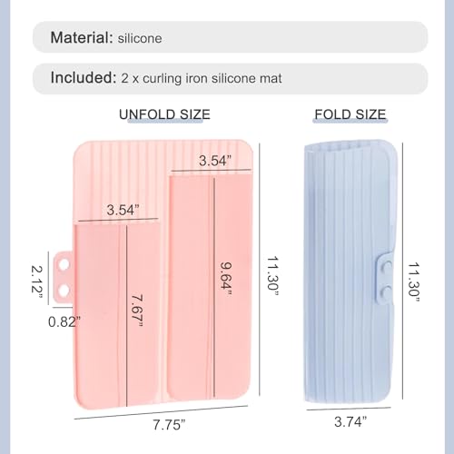 2PCS Tapetes de silicona para planchas y rizadores miniatura 6