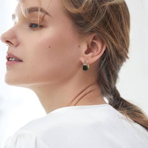 Sonateomber Thick Chunky Huggie Hoop Earrings for Women – Statement Vintage Gold Pated Cubic Zirconia Sensitive Ears Hypoallergenic Stud Jewelry Gift2