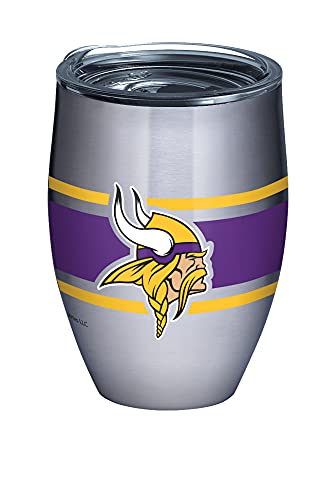 Tervis Triple Walled NFL Minnesota Vikings Insulated Tumbler Cup Keeps Drinks Cold & Hot, 12oz - Stainless Steel, Stripes