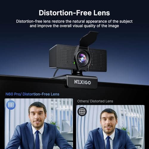 Image of NexiGo N60 Pro 4K Webcam for PC, 4K UHD Sony Sensor, Autofocus, 1080p 60 fps, Noise-Canceling Mics, Privacy Cover, Distortion-Free Lens, 4X Digital Zoom, Works with Switch 2 /Zoom /Teams /Google Meet