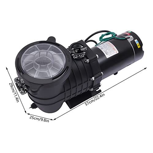 TITIDU HBP1500 Swimming Pool Pump In/Above Ground & Motor Strainer Filter Basket?2HP 110V Swimming Pool Pump 118.8GPM Filter 3450r/min