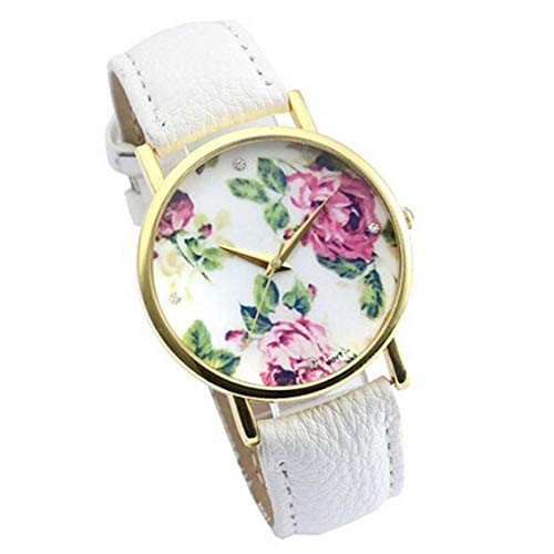 ITHANO - Geneva Rose Dial White Strap Analogue Quartz Women Wrist Watch-ITGENWH01 (B07D58NVQN) Amazon Price History, Amazon Price Tracker