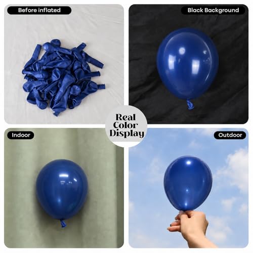 Image of Togvu Navy Blue Balloons, 50Pack 5 Inch Small Mini Dark Blue Latex Party Balloons for Birthday Graduation Retirement Sports Bachelorette Party Decorations Supplies