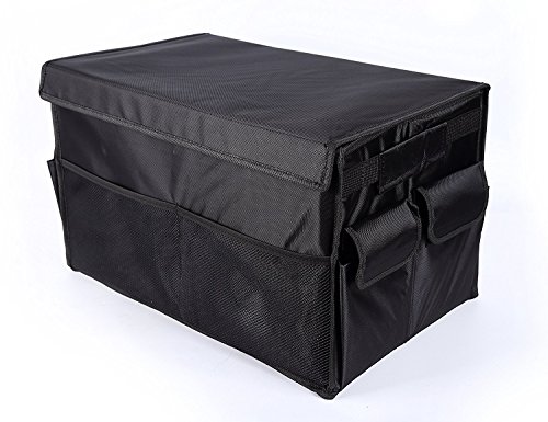 Crusar Car Trunk Multipurpose Water Resistant Storage Collapsible Foldable Cargo Storage Cargo Organizer Black