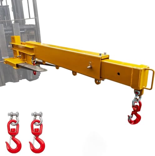 IDEALHOUSE 6000LB Forklift Jib Boom, Manual Telescopic Crane