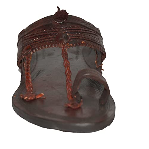 Image of Royal Khwaab Men's Kolhapuri chappals Leather hardcrafted Stylish,Ethinicwear & Dailywear Designed with Excellence 100% Comfortable.