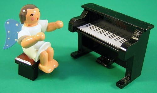 Zeidler Blue Winged Piano Playing Angel Figurine Made in Germany